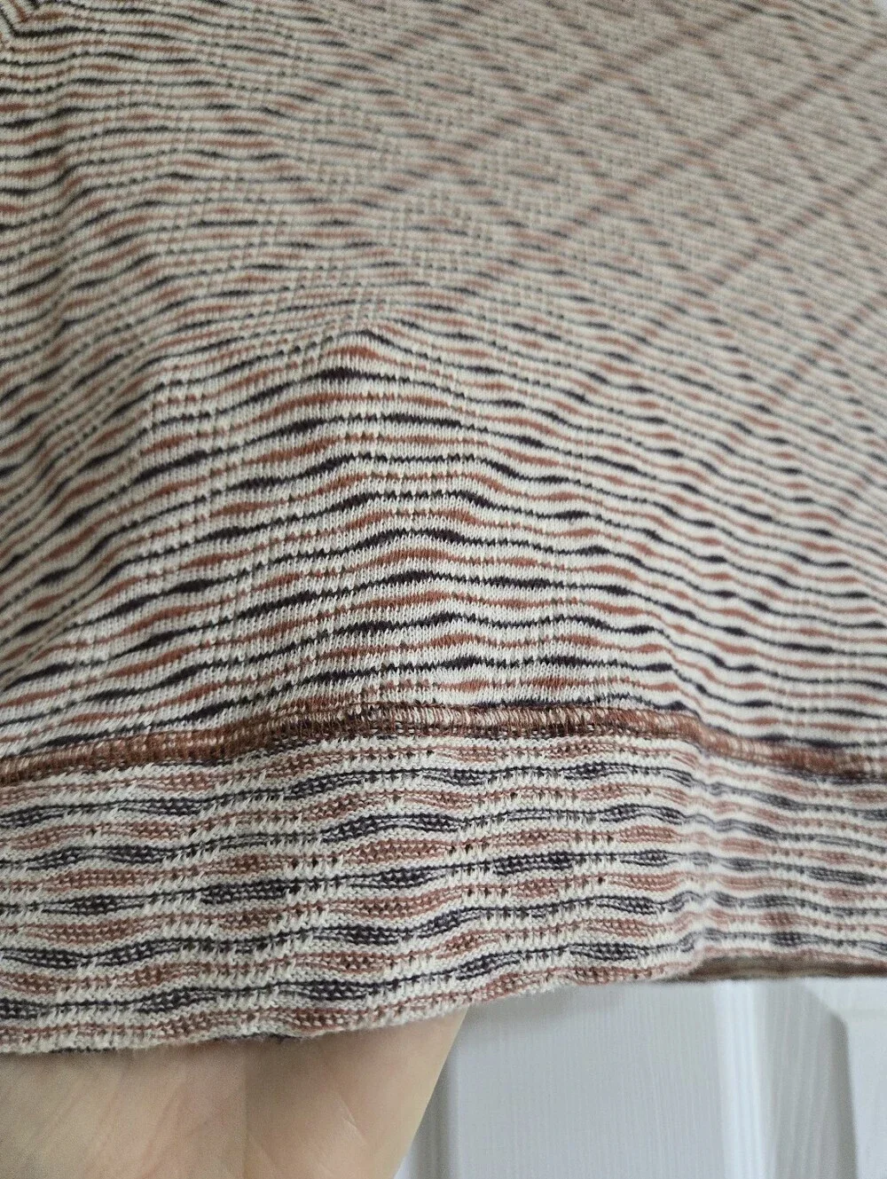 Free People Intimately All Yours Rust & White Striped Mock Neck Crop Top Size XS